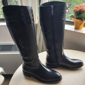 New black leather riding boots size 7